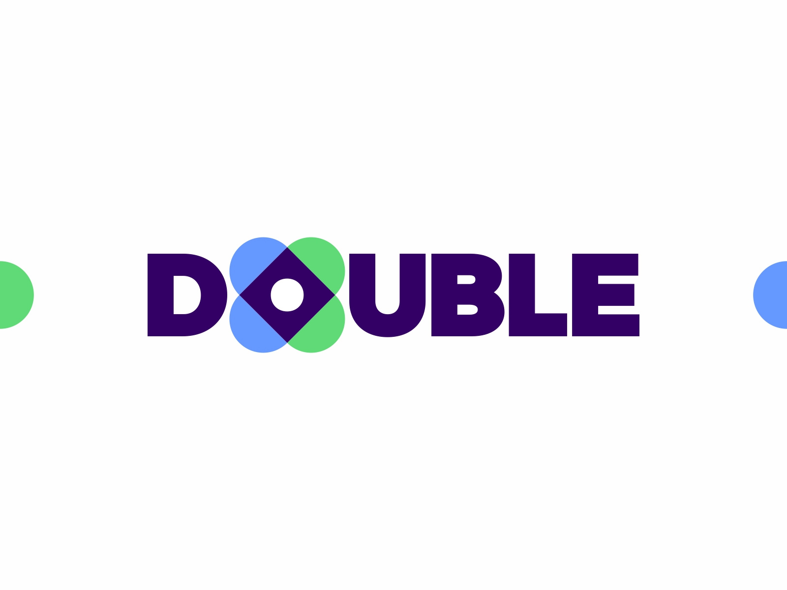 Example of Double, 2 hearts + dice in negative space, igaming logo design