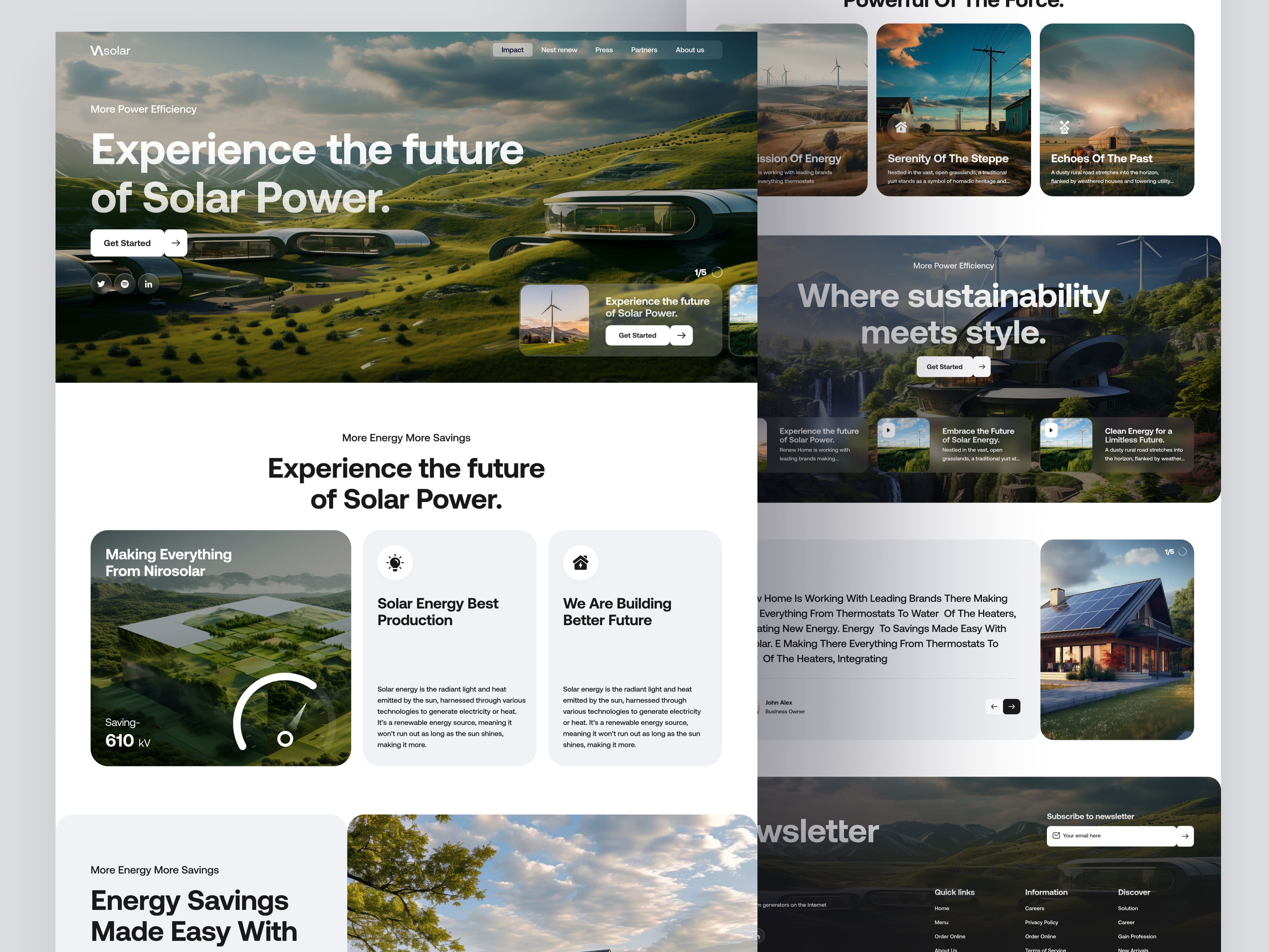 Example of Nirusolar  -  Renewable Solar Energy Landing Page