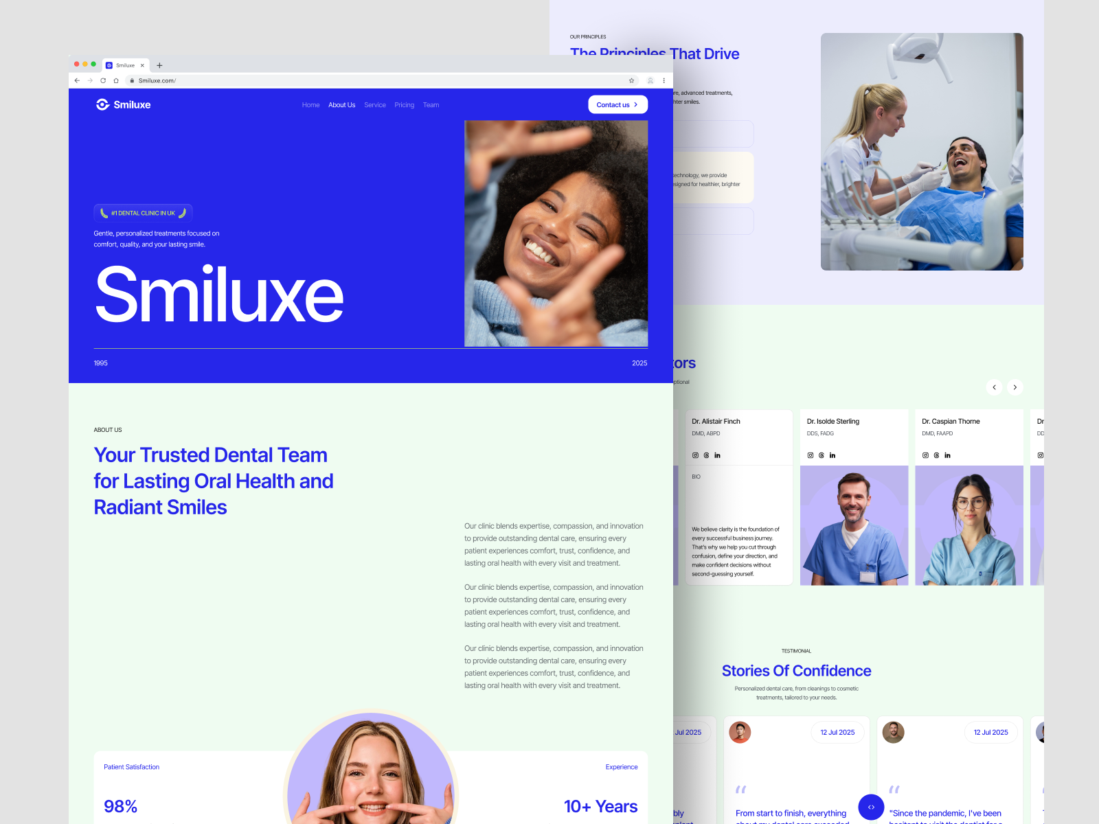 Example of Smiluxe - Dental Care Website