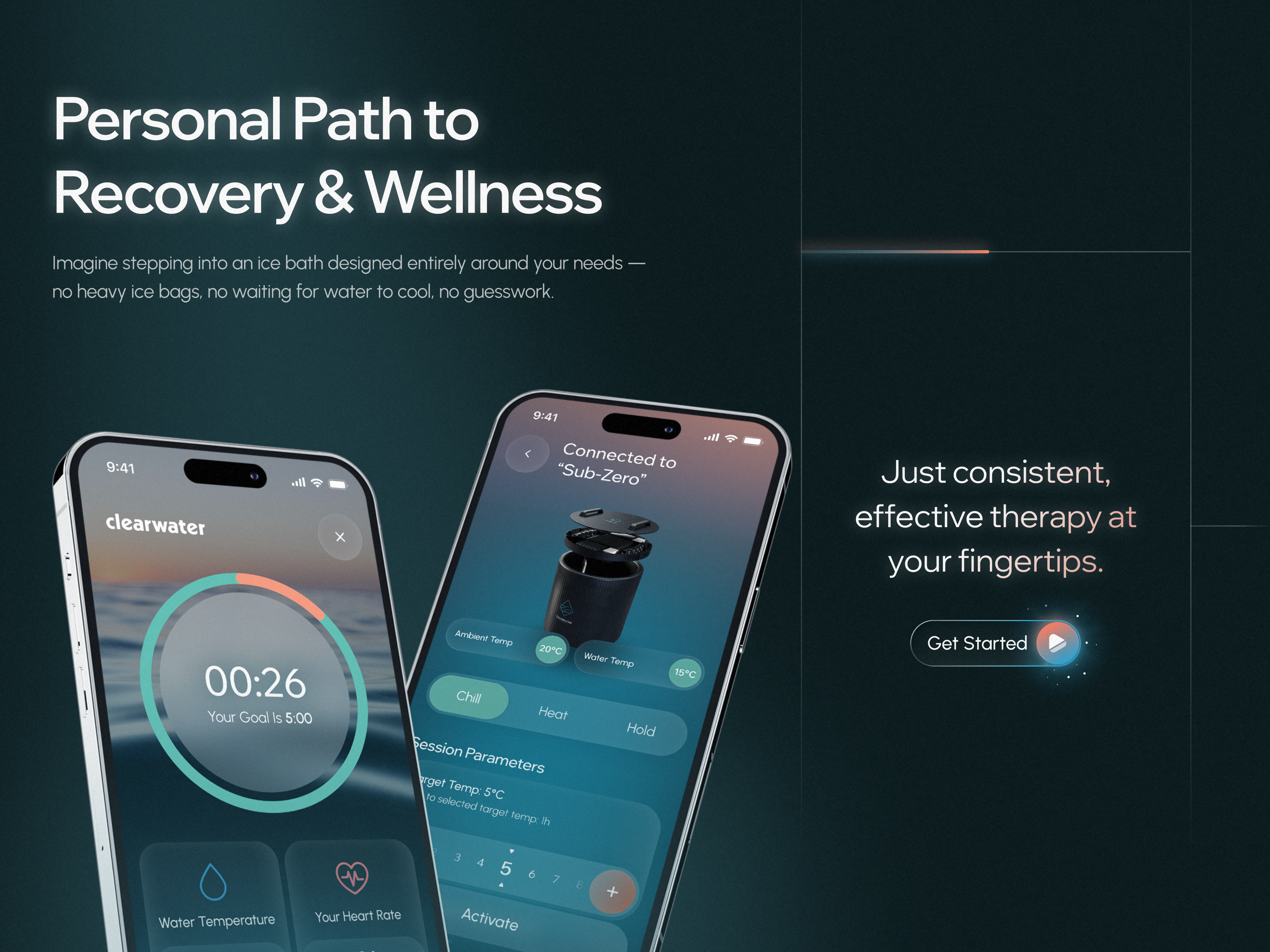Example of ClearWater Wellness App—UX/UI Design