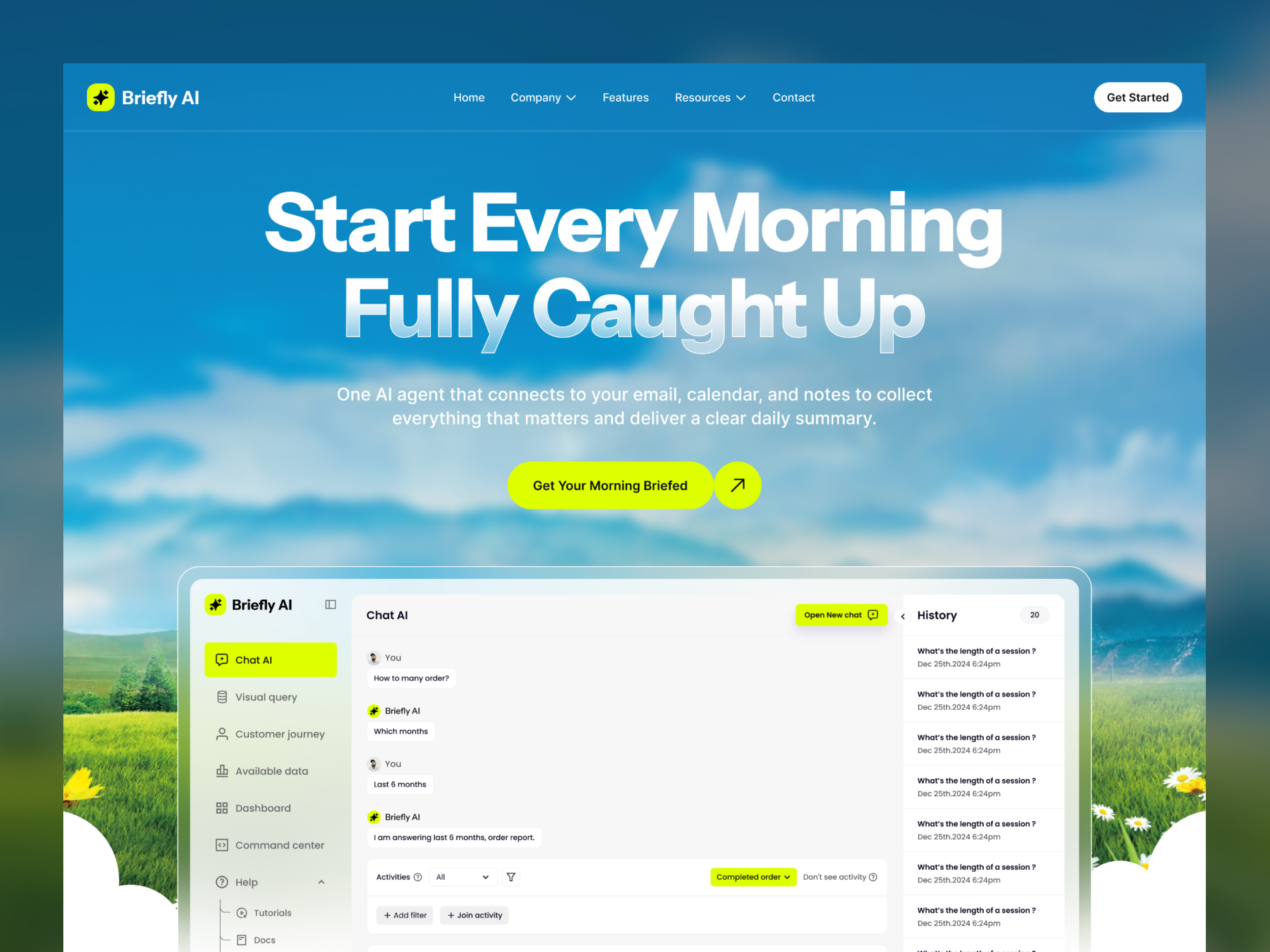 Example of Briefly — Personal AI Agent Platform