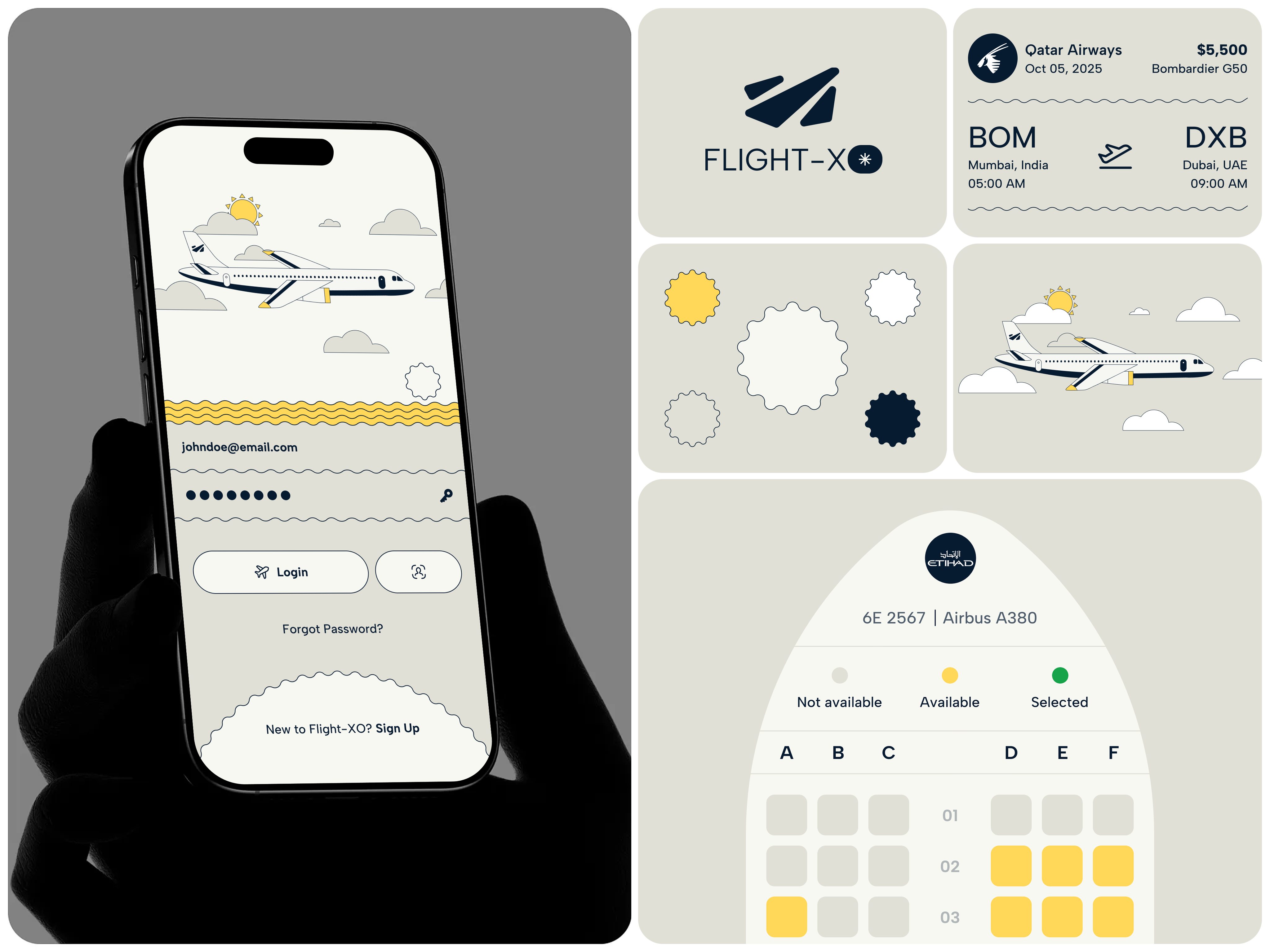 Example of Flight Booking App Design Exploration