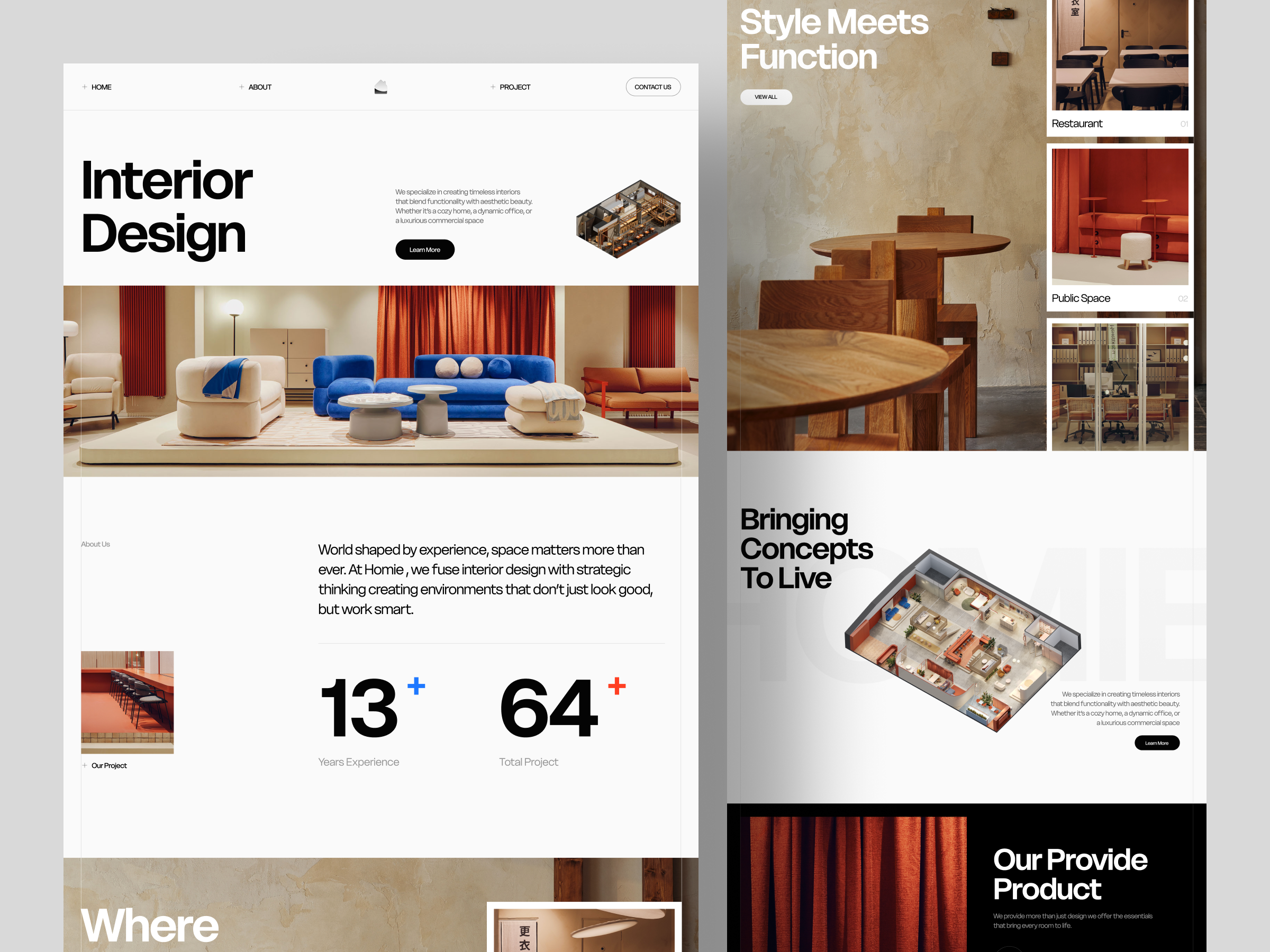 Example of Homie Interior Design Agency Website
