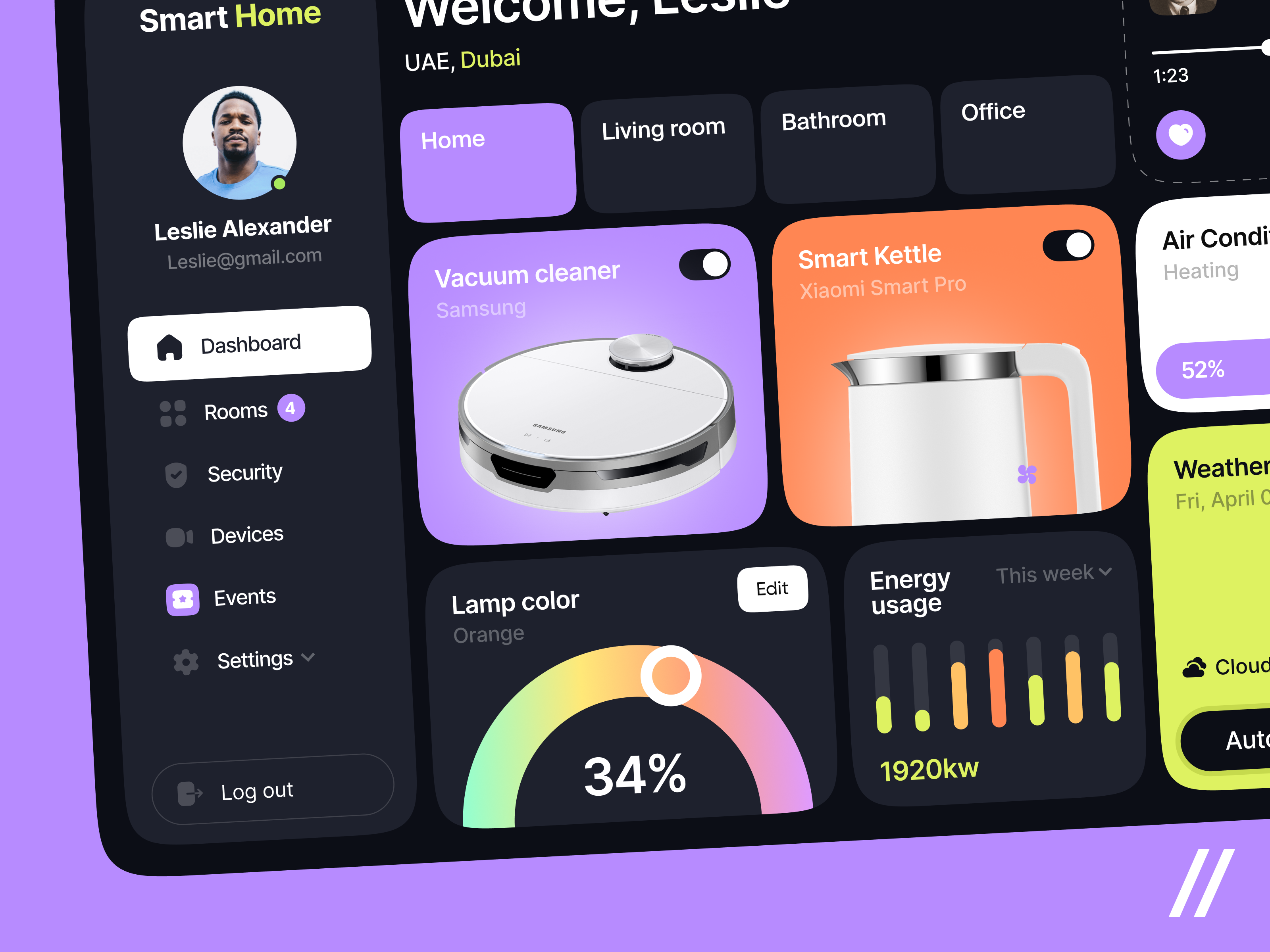 Example of IoT Mobile IOS App Design Concept