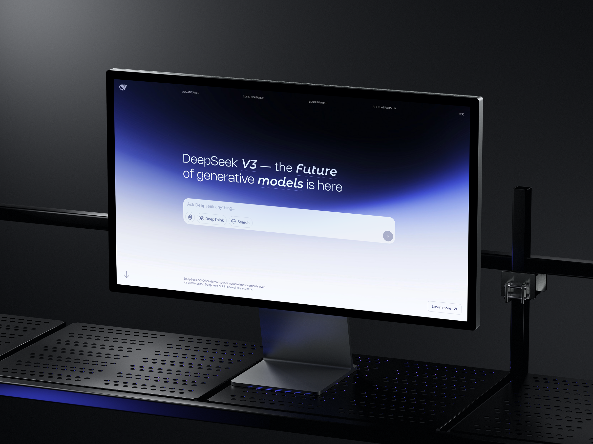 Example of Landing Page Design for DeepSeek AI Company