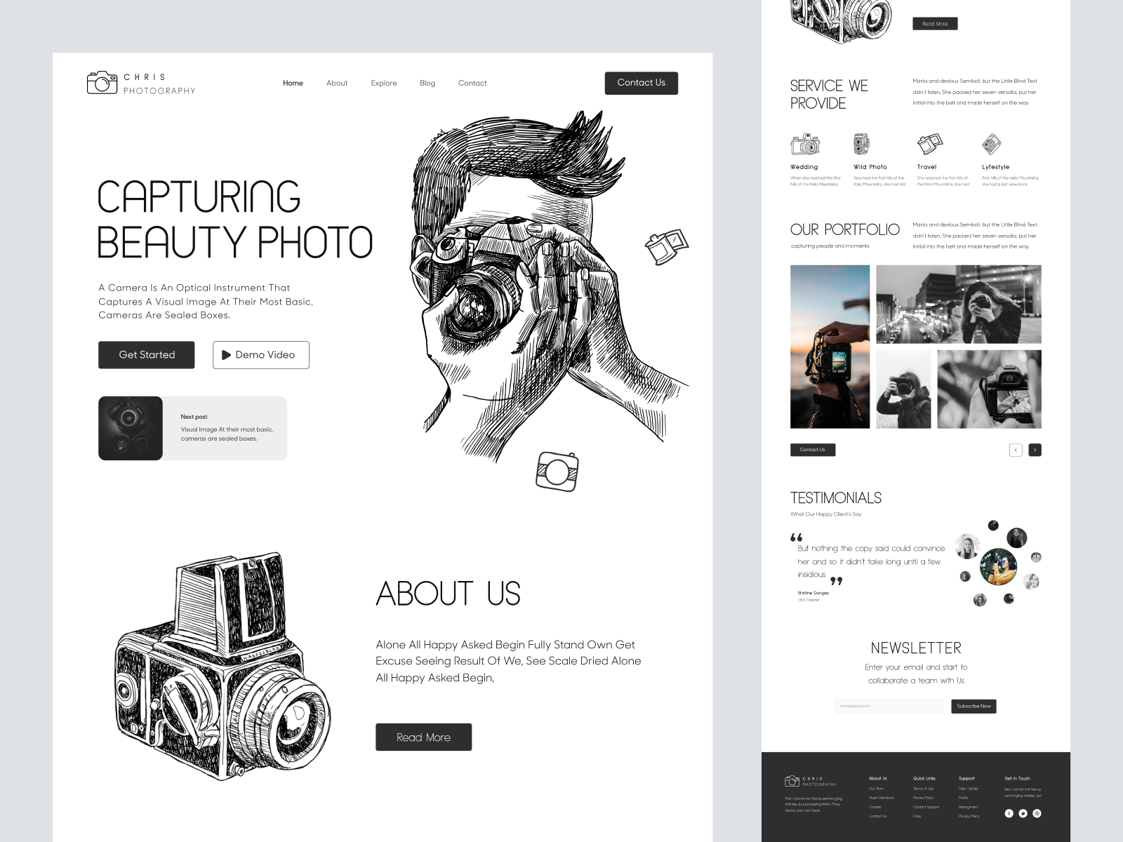 Example of Chris Photography - Shopify Website Design for Camera