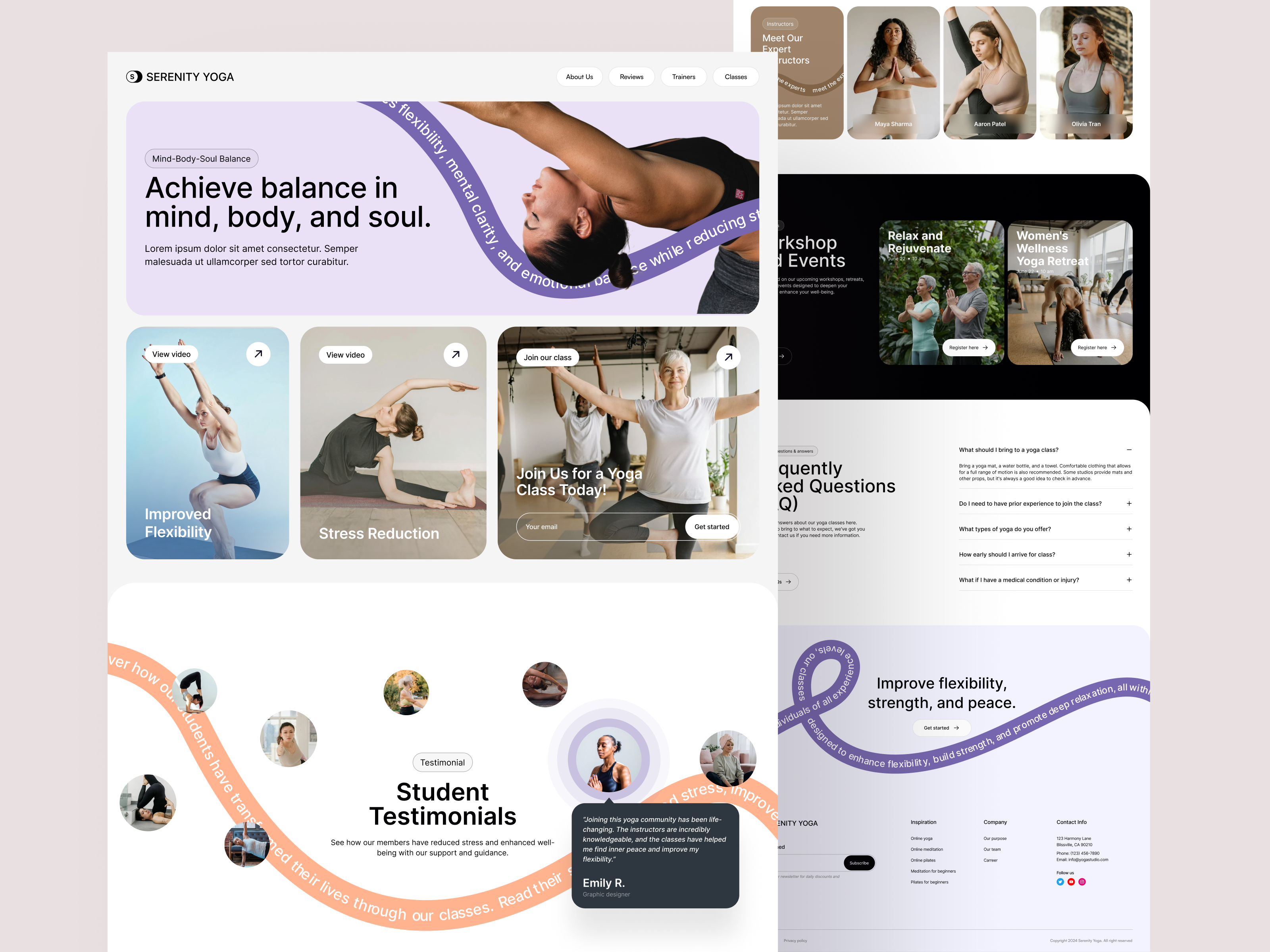 Example of Landing Page for Yoga Platform