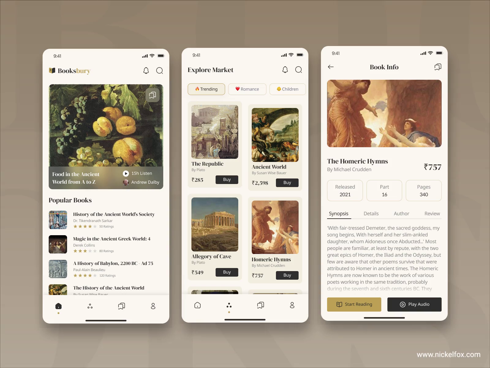 Example of Audiobooks Mobile App design: iOS Android ux ui designer