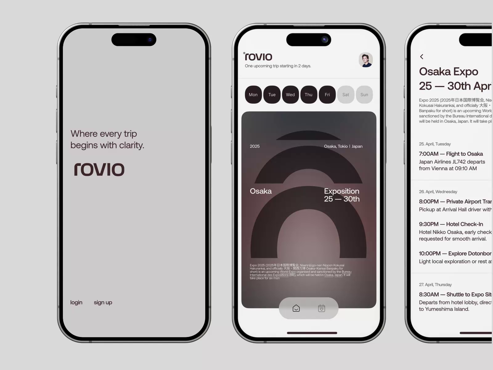 Example of Minimal Trip Planner for Global Events