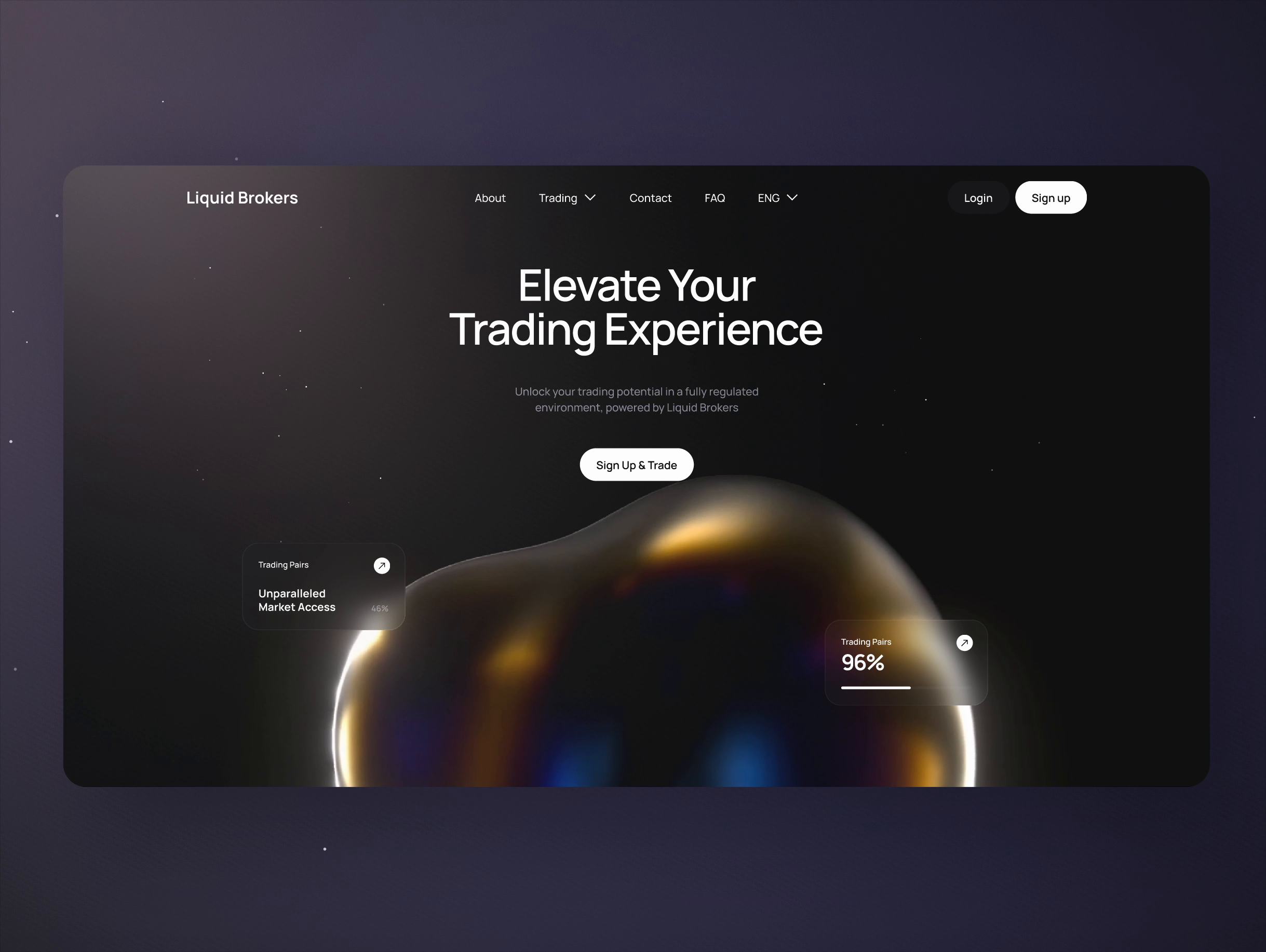 Example of Trading Landing Page Design with Engaging Motion